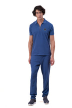 Mens Co-Ords Set with  Badge & Zipper Stone Blue