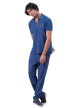 Mens Co-Ords Set with  Badge & Zipper Stone Blue