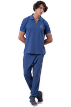 Mens Co-Ords Set with  Badge & Zipper Stone Blue