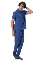 Mens Co-Ords Set with  Badge & Zipper Stone Blue