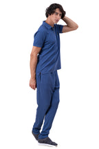 Mens Co-Ords Set with  Badge & Zipper Stone Blue