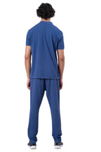 Mens Co-Ords Set with  Badge & Zipper Stone Blue