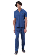 Mens Co-Ords Set with  Badge & Zipper Stone Blue
