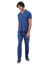 Mens Co-Ords Set with  Badge & Zipper Stone Blue