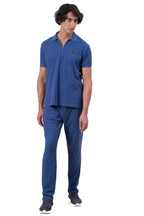 Mens Co-Ords Set with  Badge & Zipper Stone Blue