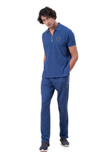 Mens Co-Ords Set with  Badge & Zipper Stone Blue