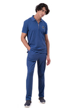 Mens Co-Ords Set with  Badge & Zipper Stone Blue