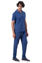 Mens Co-Ords Set with  Badge & Zipper Stone Blue