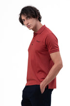 Mens Polo Neck Half Sleeve T-Shirt with Collar & Placket Fusing Maroon