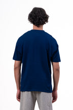 Mens Co-Ords Set with  Chest Print & Contrast Sleeve Navy