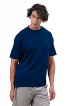 Mens Co-Ords Set with  Chest Print & Contrast Sleeve Navy