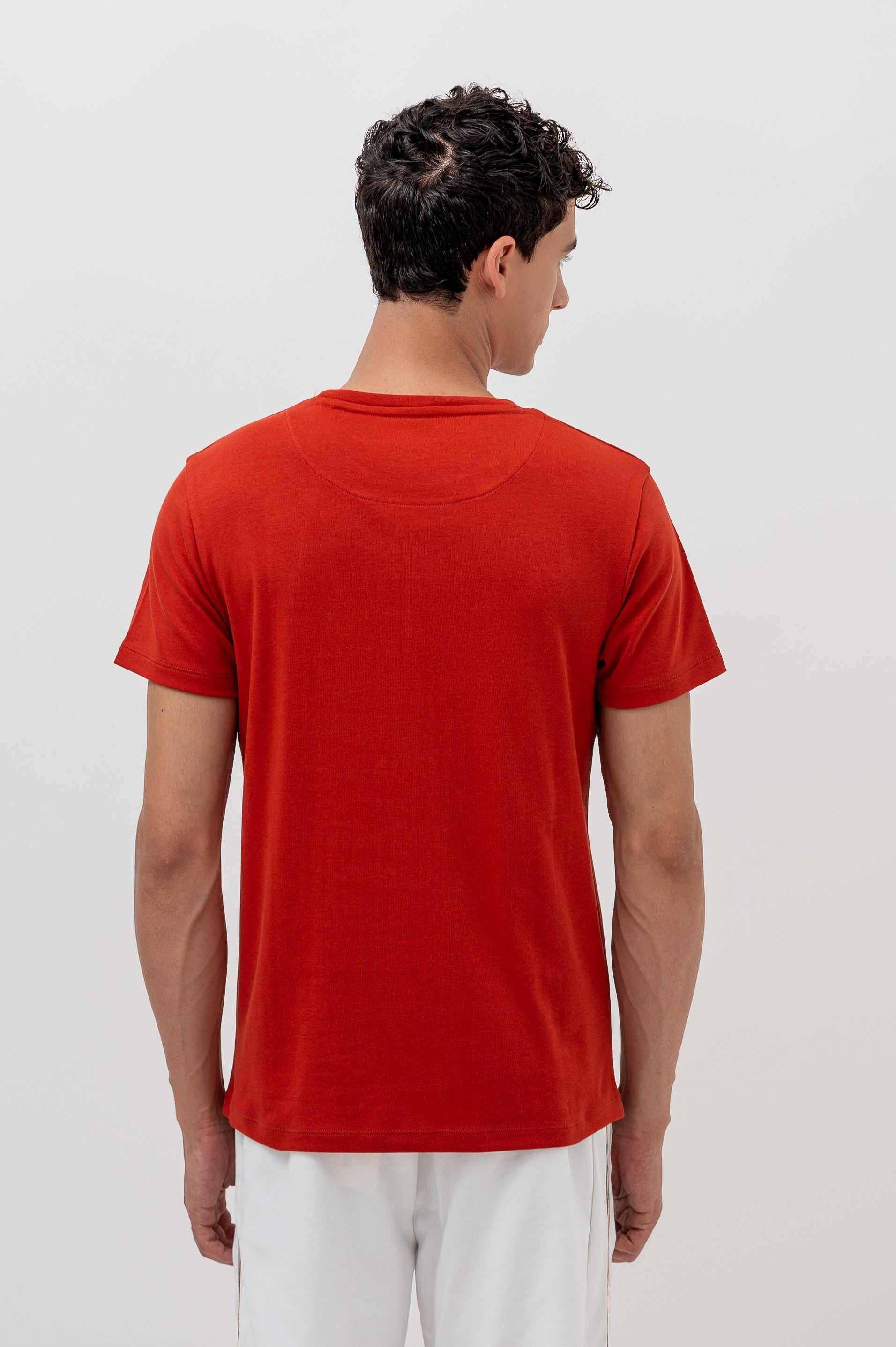 Mens Crew Neck Half Sleeve T-Shirt with Chest Print & Puff Effect Maroon