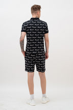 Mens Co-Ords Set with All Over Print Black