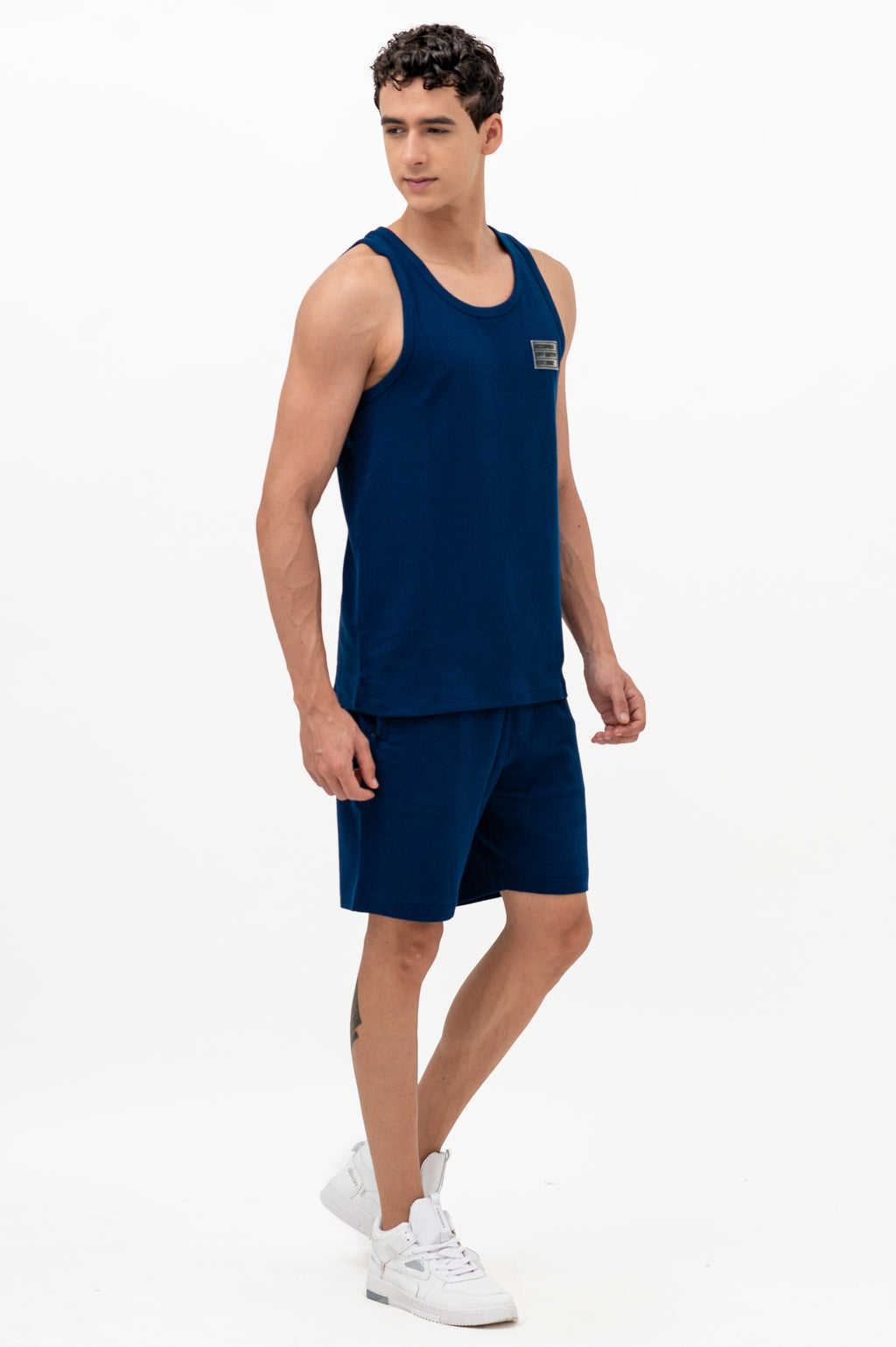 Mens Co-Ords Set with  Badge Navy