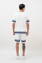 CHEST PRINT WITH  AND CONTRAST SLEEVE White