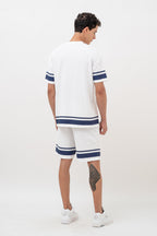 CHEST PRINT WITH  AND CONTRAST SLEEVE White