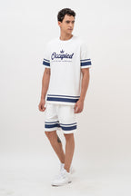 CHEST PRINT WITH  AND CONTRAST SLEEVE White