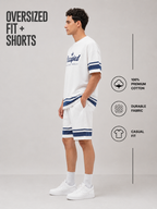 CHEST PRINT WITH  AND CONTRAST SLEEVE White