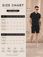 Mens Co-Ords Set with All Over Print Black