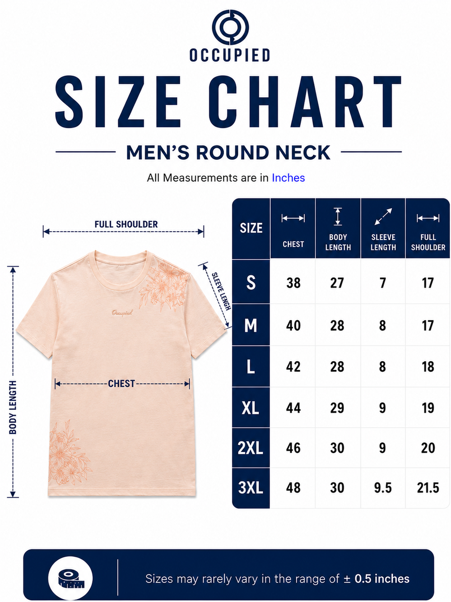 Mens Crew Neck Half Sleeve T-Shirt with Flock Chest Print Pink