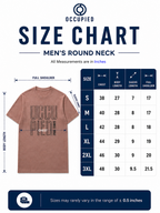Mens Crew Neck Half Sleeve T-Shirt with Chest Print Brown