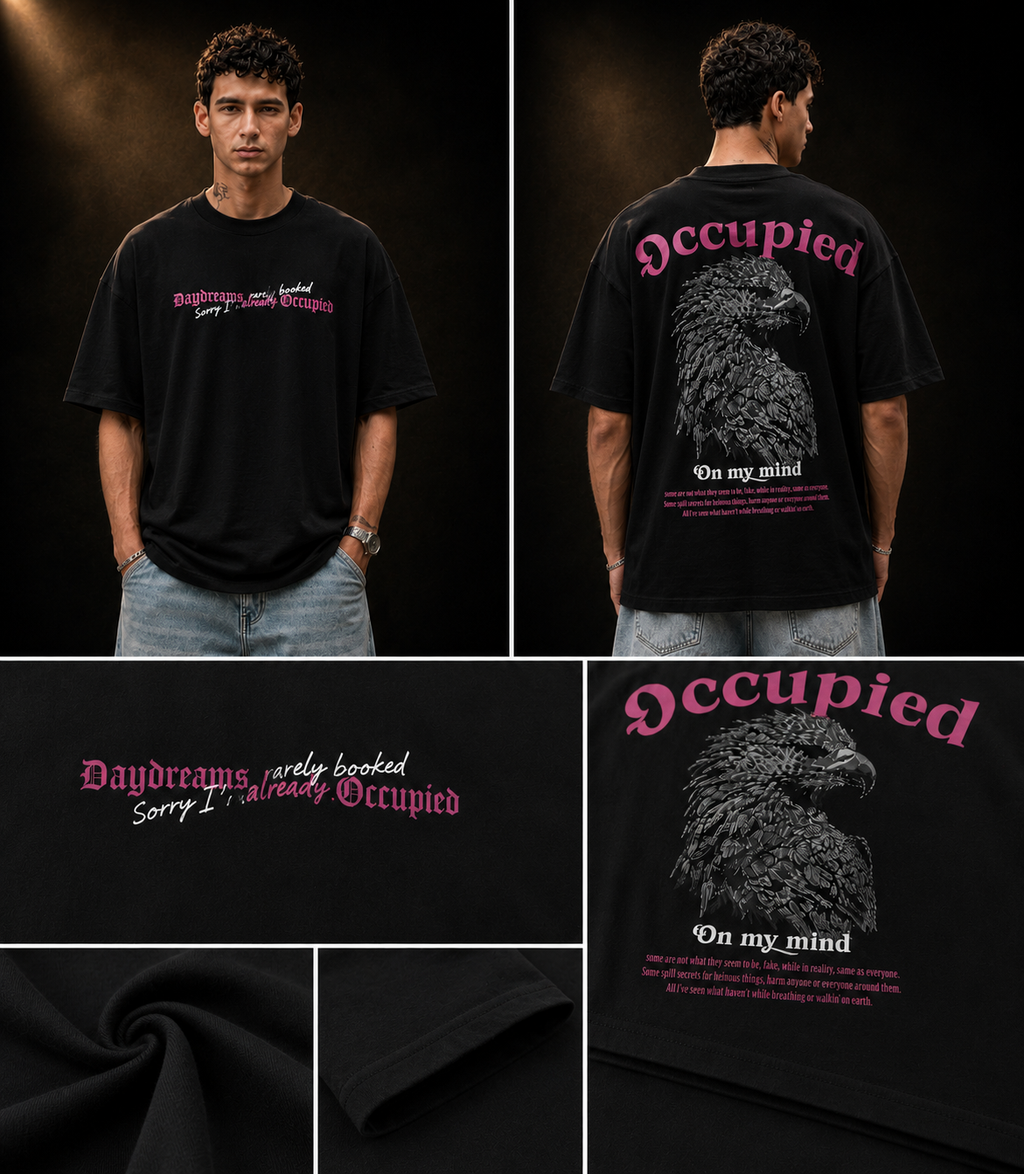 Mens Crew Neck Half Sleeve T-Shirt with Puff Print Black