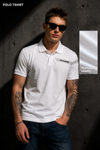Mens Polo Neck Half Sleeve T-Shirt with Open Placket & HD Badge White
