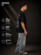 Mens Crew Neck Half Sleeve T-Shirt with Puff Print Black