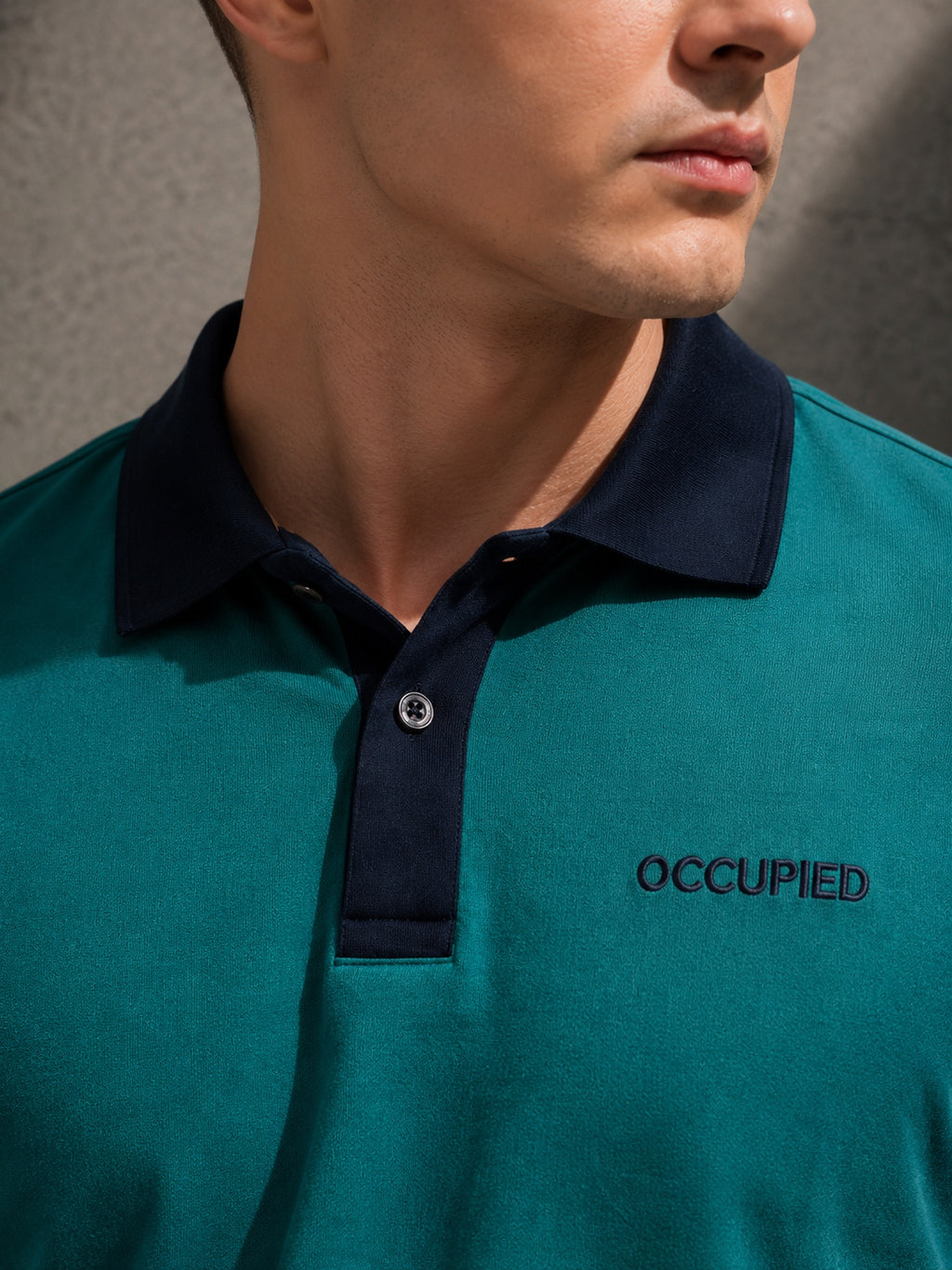Mens Polo Neck Half Sleeve T-Shirt with Cut and Sew Contrast Sleeve Multicolor