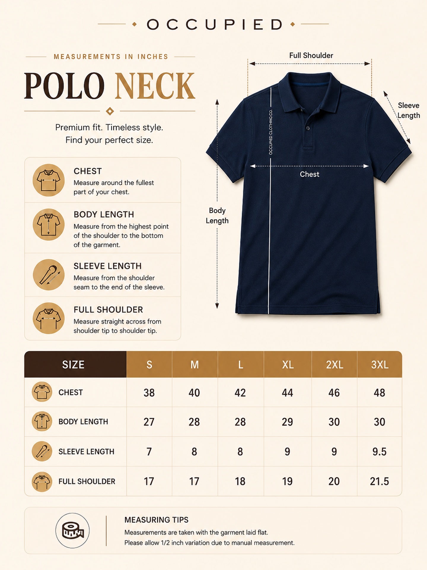 Mens Polo Neck Half Sleeve T-Shirt with Print Navy Blue