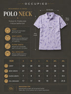 Mens Polo Neck Half Sleeve Printed T-Shirt with All Over Print Purple
