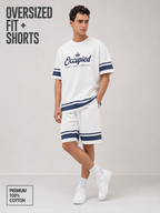 CHEST PRINT WITH  AND CONTRAST SLEEVE White