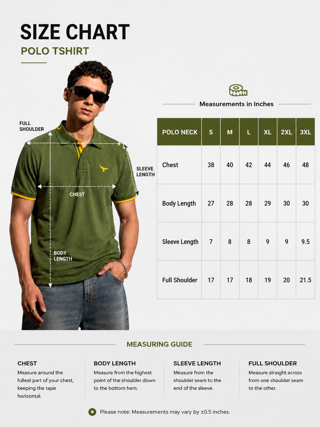 Mens Polo Neck Half Sleeve T-Shirt with  Chest Badge & Contrast Placket Olive