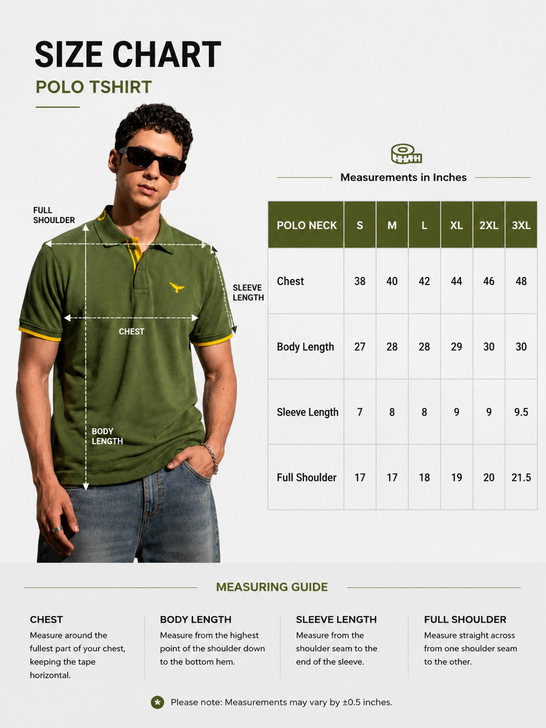 Mens Polo Neck Half Sleeve T-Shirt with  Chest Badge & Contrast Placket Olive