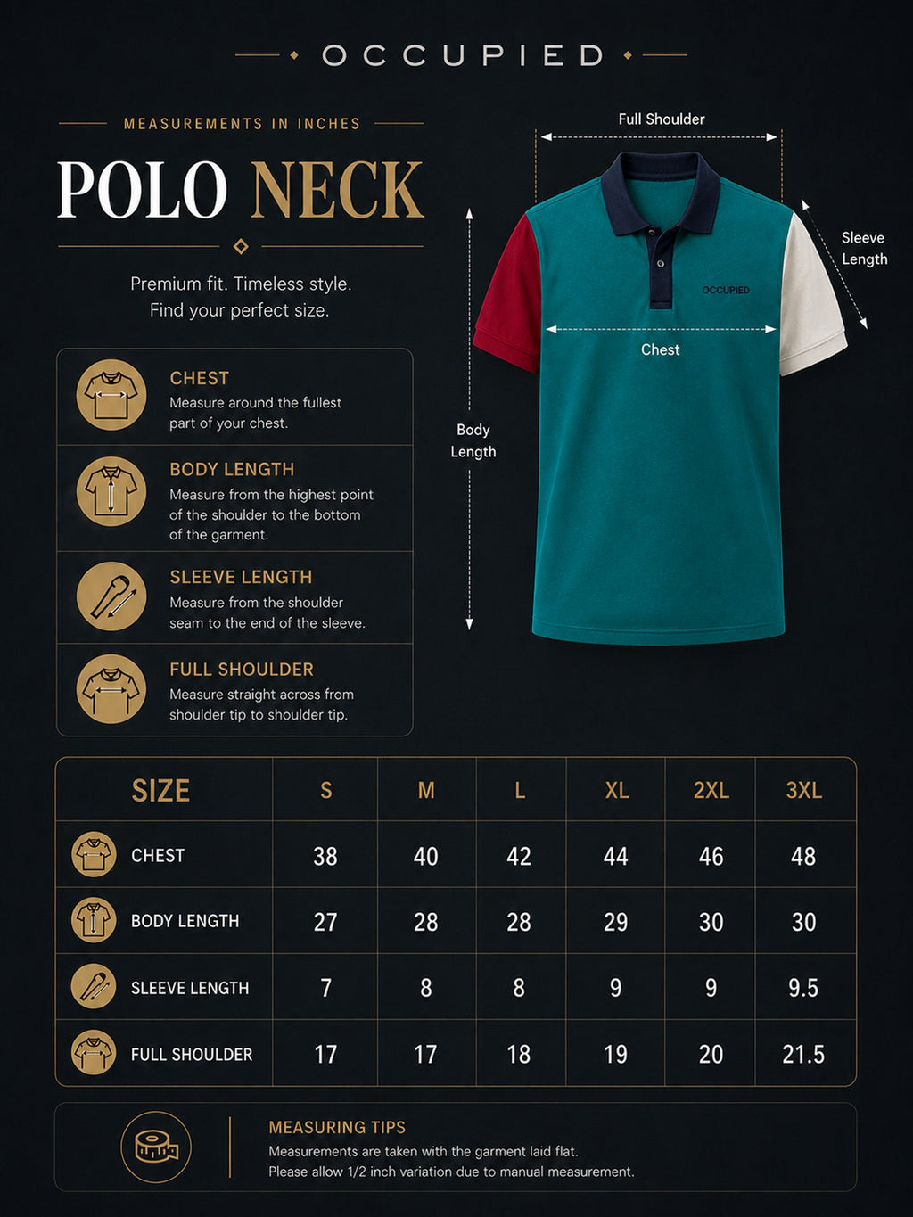 Mens Polo Neck Half Sleeve T-Shirt with Cut and Sew Contrast Sleeve Multicolor
