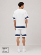 CHEST PRINT WITH  AND CONTRAST SLEEVE White
