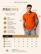 Mens Polo Neck Half Sleeve T-Shirt with  Chest Print Orange
