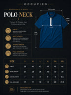 Mens Polo Neck Half Sleeve T-Shirt with  Print & Fused Collar & Placket Navy