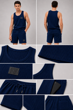 Mens Co-Ords Set with  Badge Navy