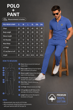 Mens Co-Ords Set with  Badge & Zipper Stone Blue